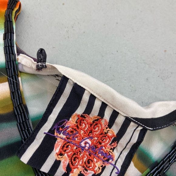 ROBERT GRAHAM GORGEOUS SILK TUNIC TOP SZ L VS - Picture 4 of 6